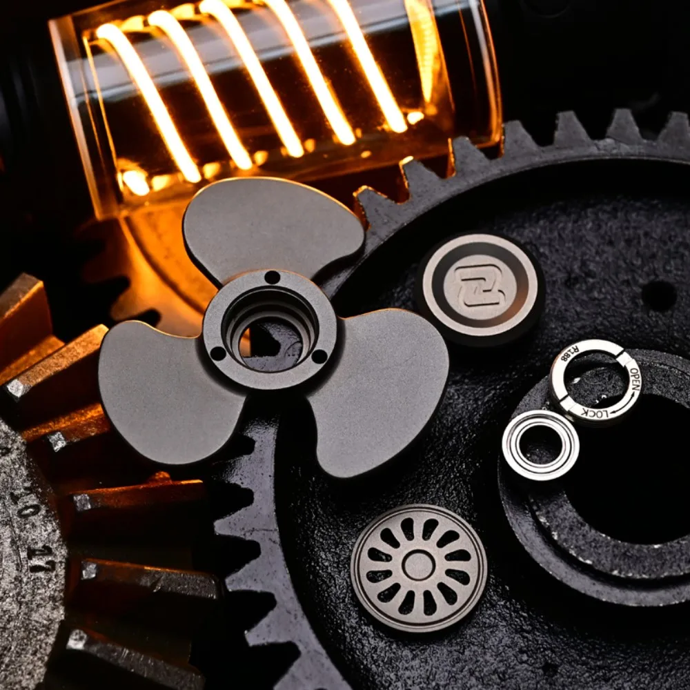 MCZHI EDC Fan Fidget Spinner Titanium Stress Relief Toy Metal Fidget Toys For Adults Fidgeting Spinners