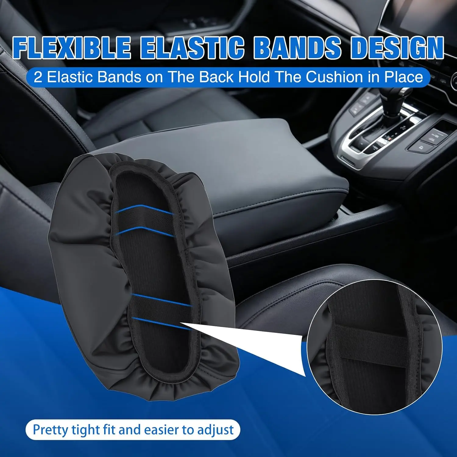 Nilight Center Console Cover Fit for Honda CRV 2017 2018 2019 2020 2021 2022 Premium Nappa Leather Armrest Cover for Car Waterproof Center Console Pad Protector Anti-Scratch Arm Rest Box Cover, Black view 6