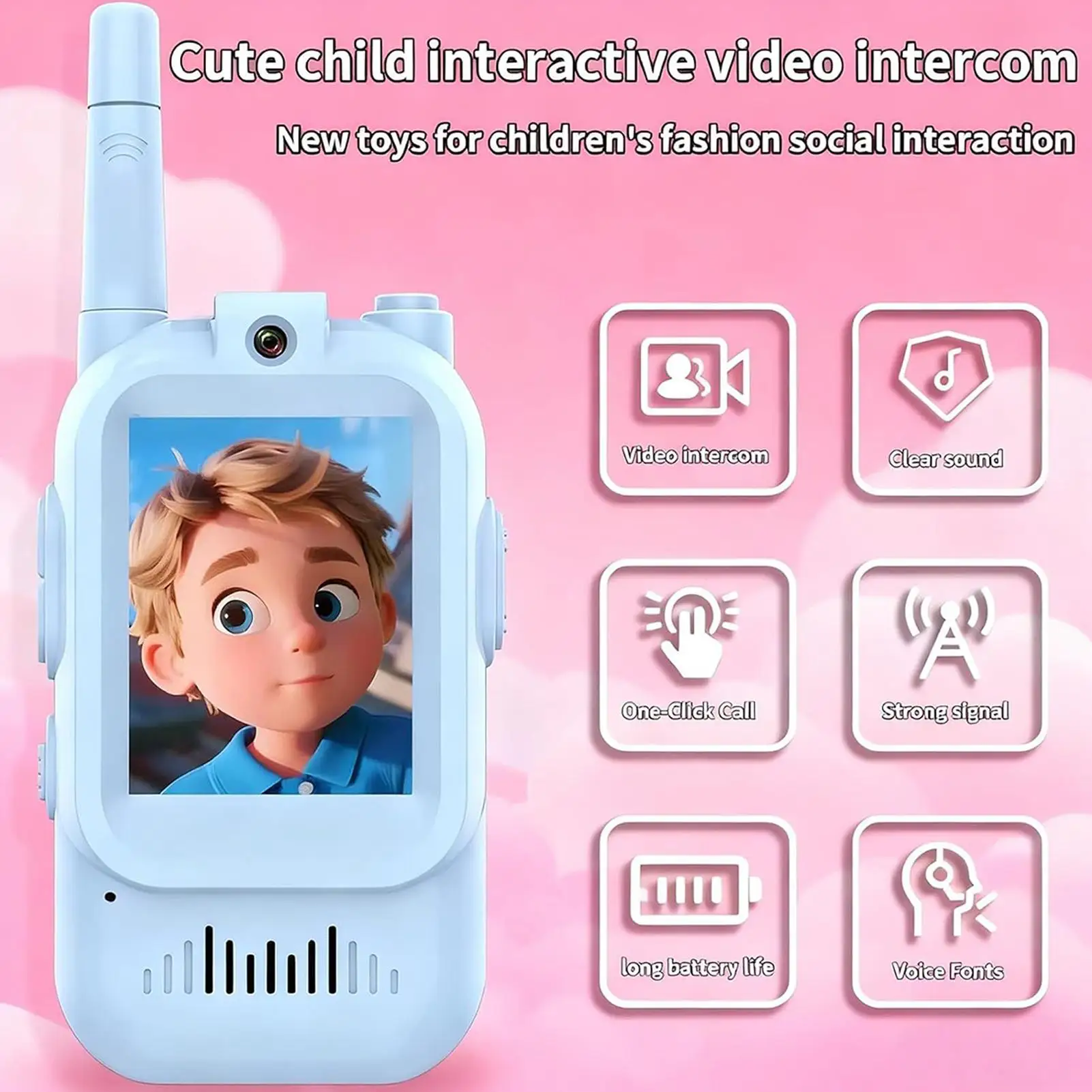 Walkie Talkie per bambini Giocattolo da esterno portatile a lungo raggio Citofono wireless per bambini per ragazzi Ragazze Bambini in campeggio esterno