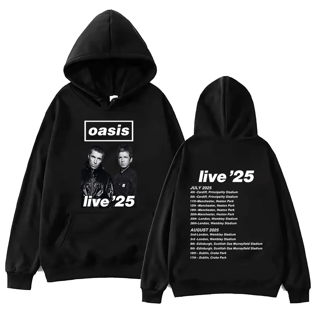 Oasis Live 25 Tour felpa con cappuccio donna uomo felpe con cappuccio a maniche lunghe Muisc Tour Fans Gift