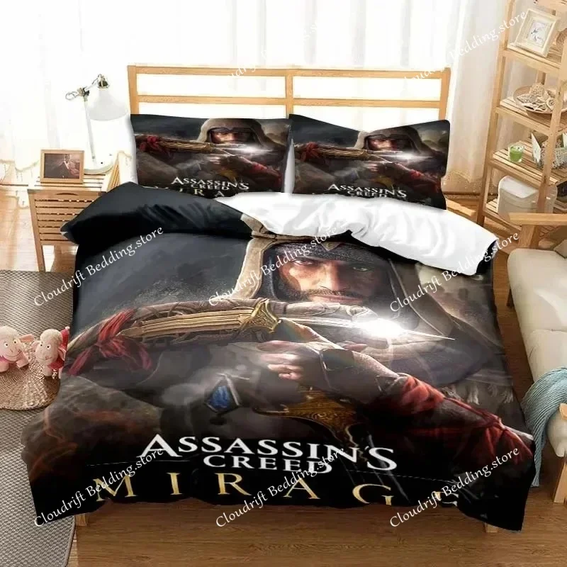 Game A-Assassin S Creed Art Bedding Set Gamer Duvet Cover Set Adult boys Bedroom Single Double King Size Comforter Boys Gift369