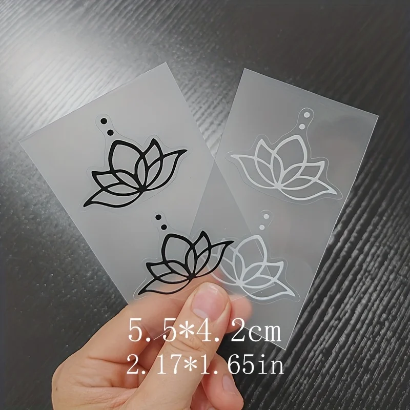 2Pcs Minimalist Lotus Line Art Waterproof Vinyl Decals for Car Window Motorcycle Laptop