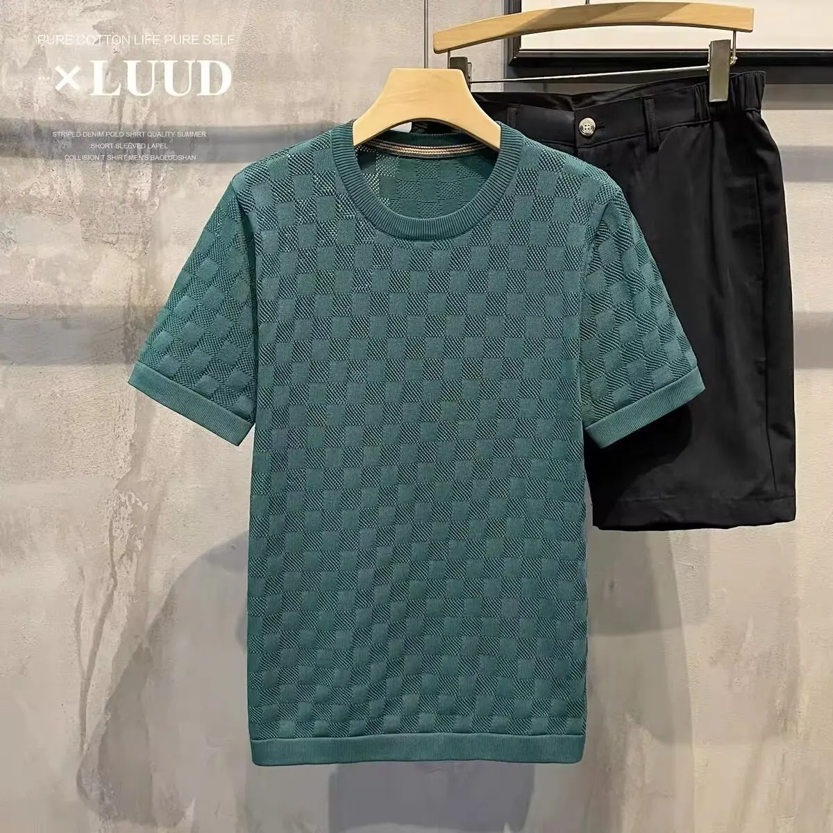 

Premium Feeling весна лето тонкий ажурный трикотаж ort Sve мужская корейская версия Me дышащий круглый трикотаж Ne