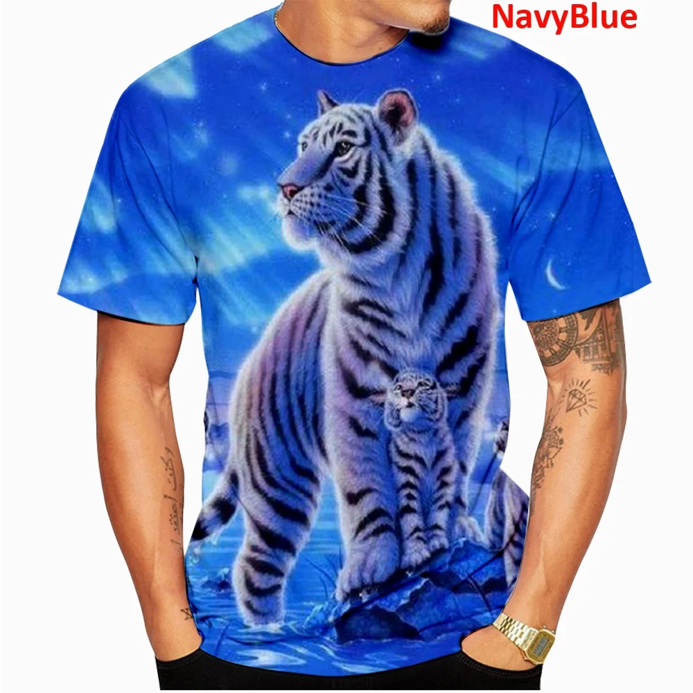 Animal T Shirt Summer Men Funny 3D Tiger Fashion Plus Size Printed T Shirt Men/Women Pullovers Tee Tops