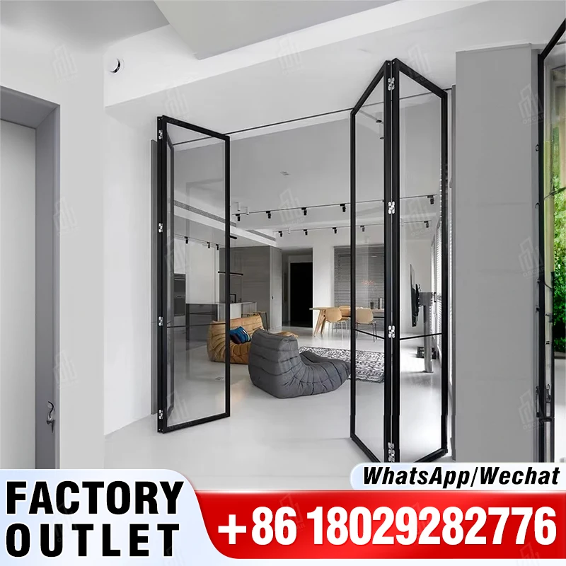 Factory Wholesale Modern Casual Foldable Sliding door Luxury Crystal Sheet Sliding door Suitable For Balcony, Living Room Garage