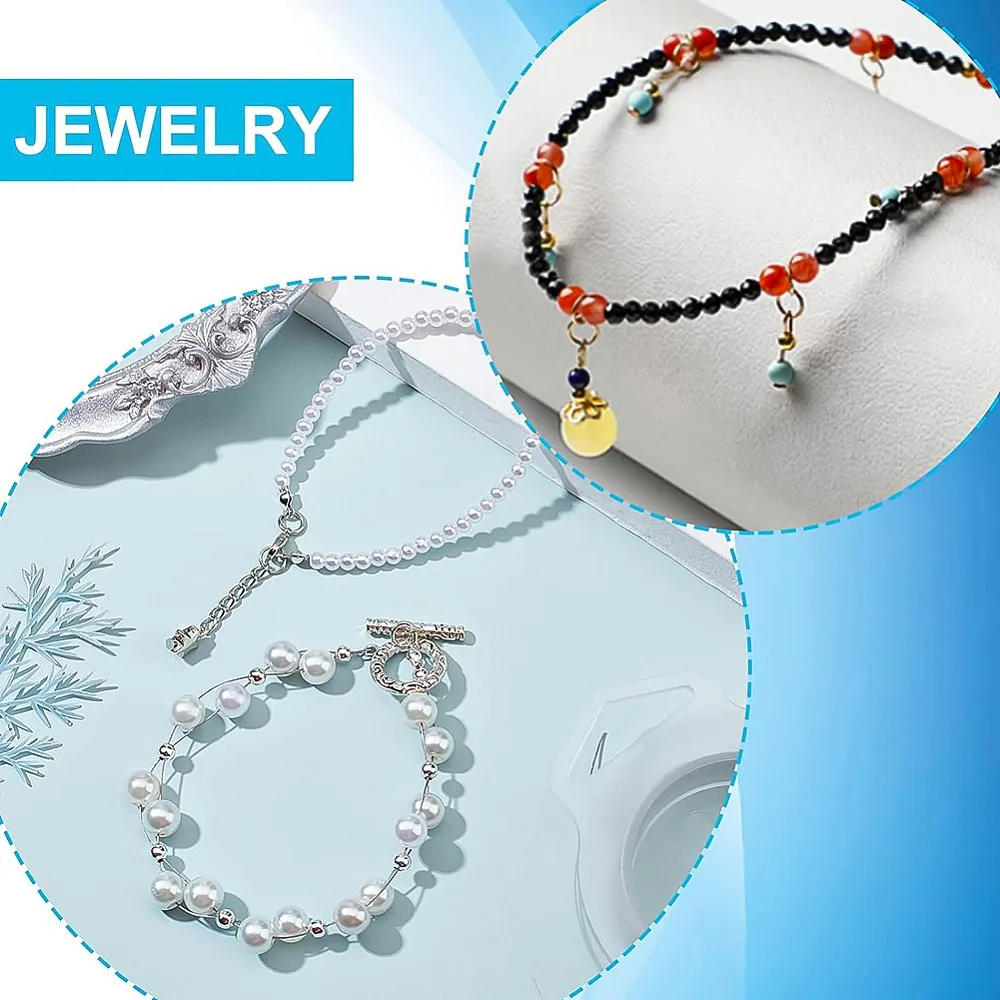 49 Stränge Perlendraht (0,017 Zoll/0,46 mm, 49 Fuß) Nylonbeschichteter Edelstahl-Perlendraht für die Herstellung von Halsketten und Armbändern, Grau – Detail 6