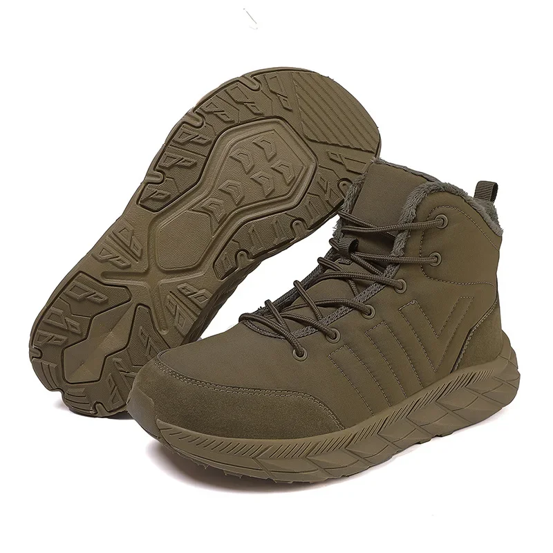 

New Men's and Women's Winter Sports Shoes Outdoor Anti Slip Hiking Shoes with Fleece Camping Oversized Waterproof Tactical Boots