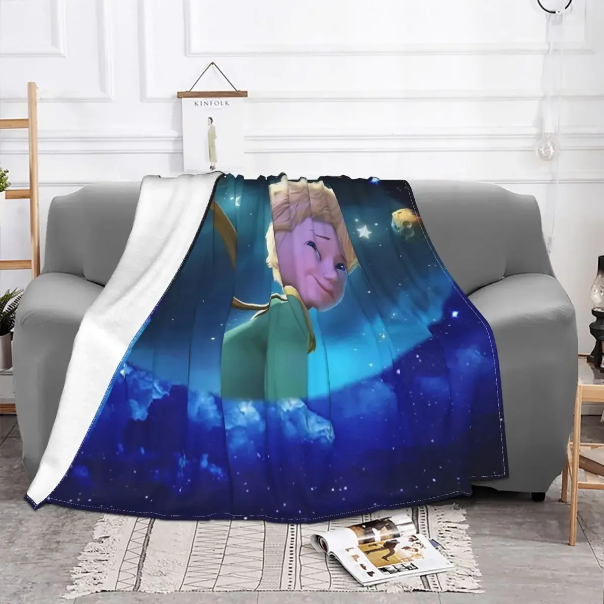 

3D Baby Blanket Le Petit Prince Sofa Cover Flannel Spring Autumn Star Thin Anime Throw Blanket for Sofa Outdoor Plush Thin Quilt