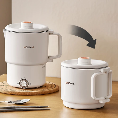 접이식 전기 주전자, 휴대용 요리 냄비, 멀티 쿠커, 여행 주전자, 티팟 가열 컵, 304 스테인레스 스틸 슬로우 쿠커, 800ml 