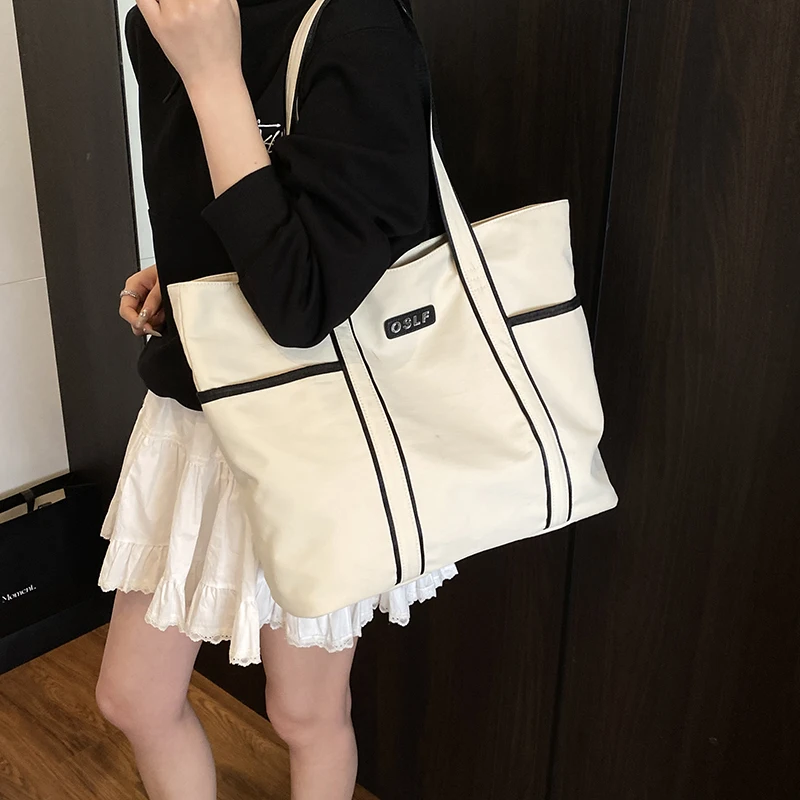 

Large Capacity Women Canvas Tote Bag Fashion Casual Lightweight Shoulder Handbag For Shopping Work School Beach Travel Daily Use