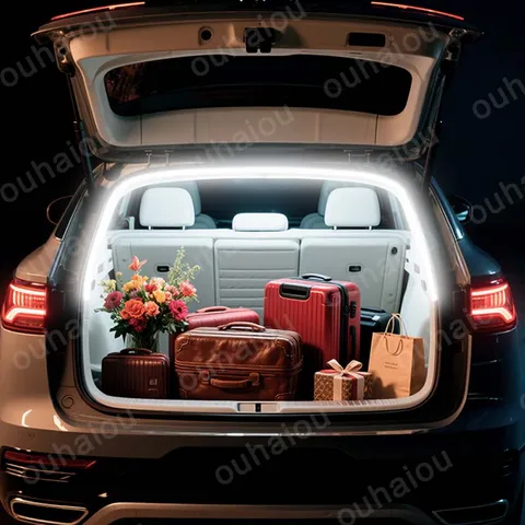 Для Volkswagen Tayron/X/T-ROC: Модификация подсветки багажника, атмосферные огни, белый и теплый белый цвет, задняя светодиодная панель для багажника.