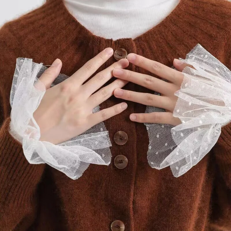 Tulle Cuffs Manicures Photography Prop Flare Sleeve Manicure Photo Background Wristband Accessory Handheld Shooting Decorate