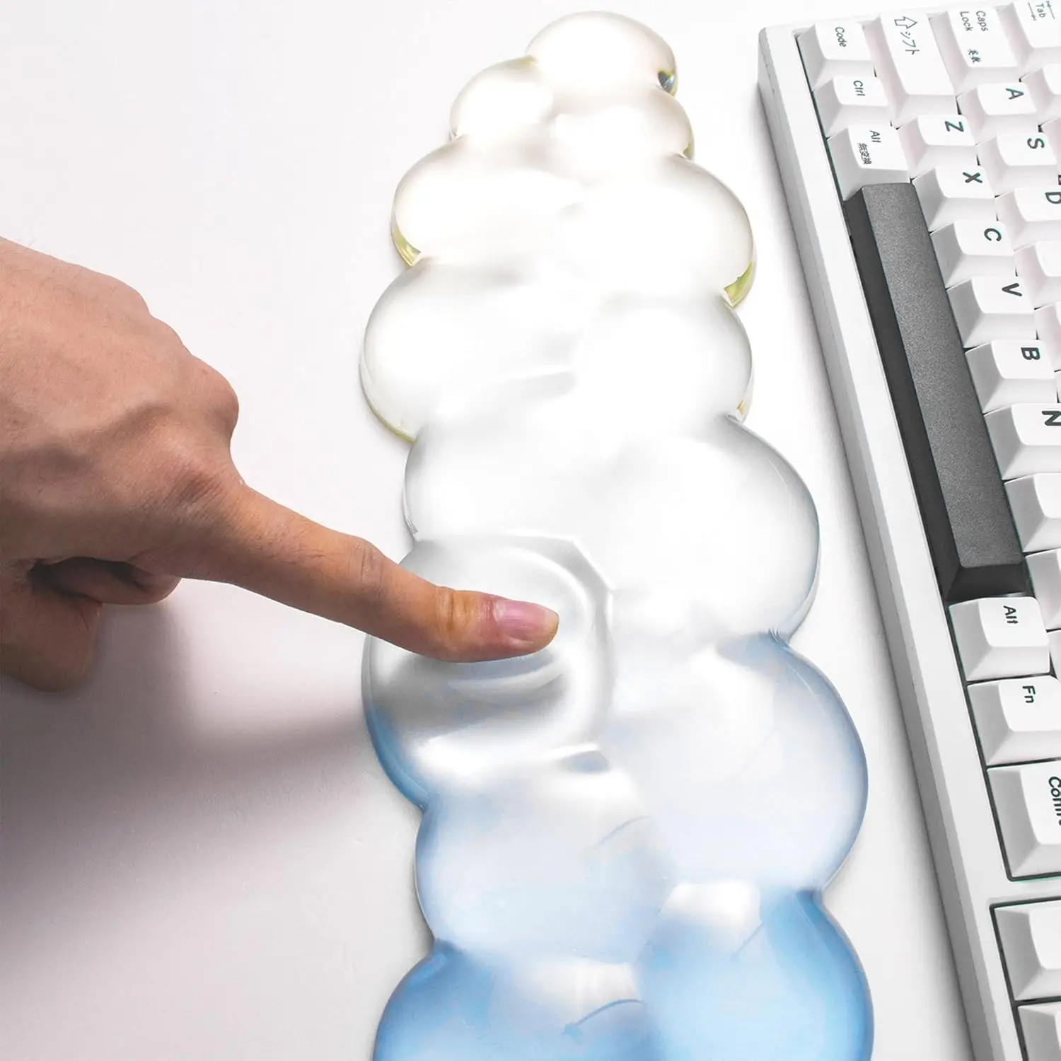 Ergonomic Gel Cloud Keyboard and Mouse Wrist Rest Set Clear Wrist Rest for Computer Keyboard 60%/68%/75%