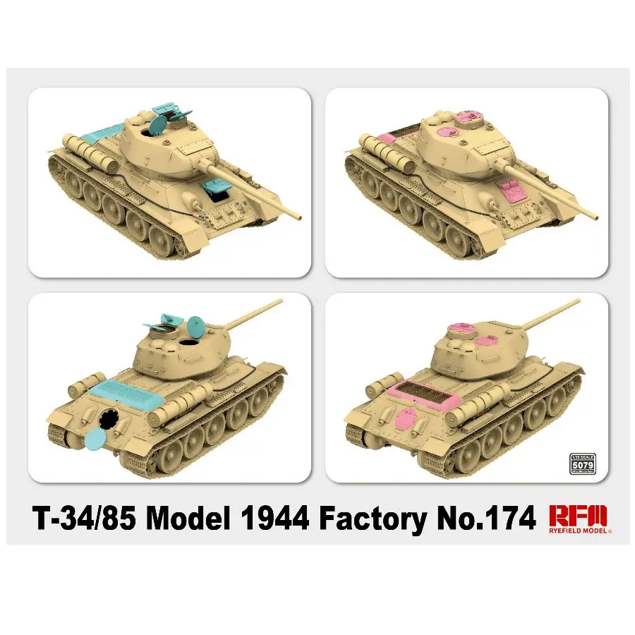 RFM 1/35 T-34/85 Model 1944 Factory No.174 Tank RM5079 RYEFIELD Model Kit