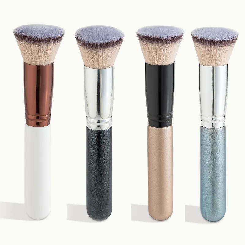 Flat Top Foundation Brush Dense Synthetic Bristles Makeup Brush for Liquid Cream Powder Foundation Blending Flawless Finish