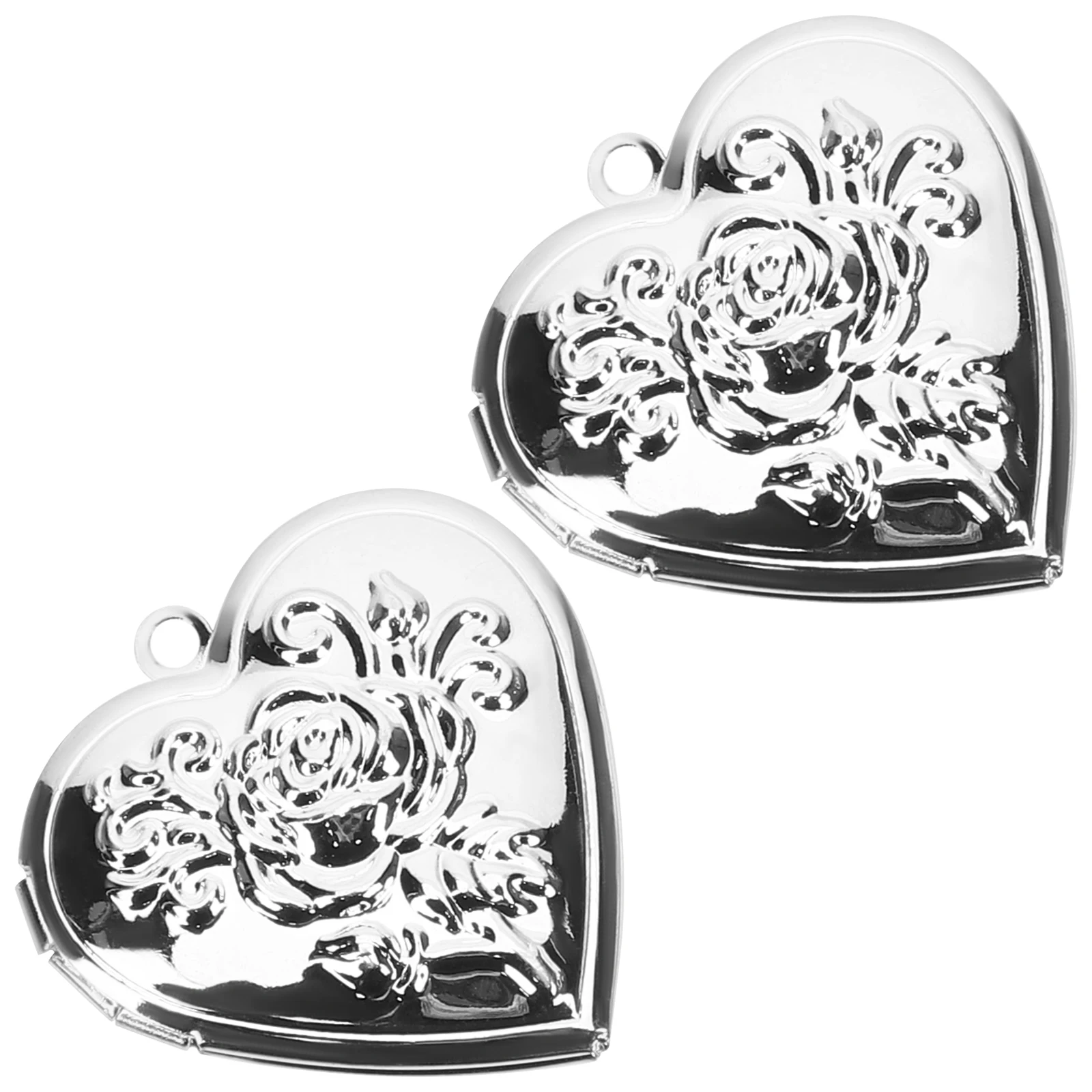 

2Pcs Fine Craftsmanship Picture Locket Pendant for Women DIY Jewelry Making Holiday Celebration Locket Pendant for Women