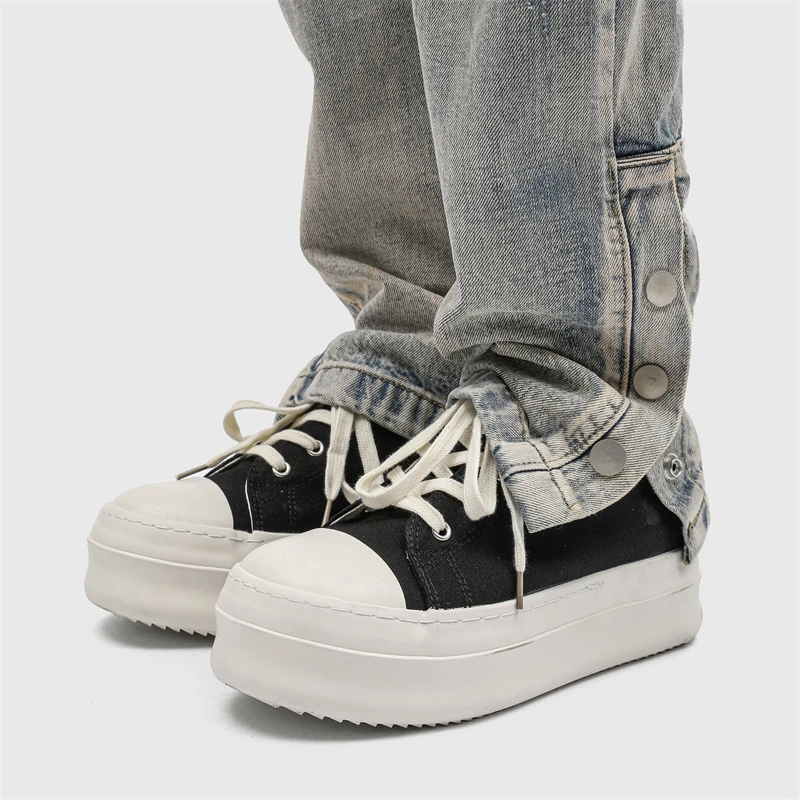 

2025 Новые дизайнерские туфли высокого качества High Street Trend Новая мужская повседневная обувь на платформе Joker Парусиновая обувь Спортивная мужская обувь для отдыха