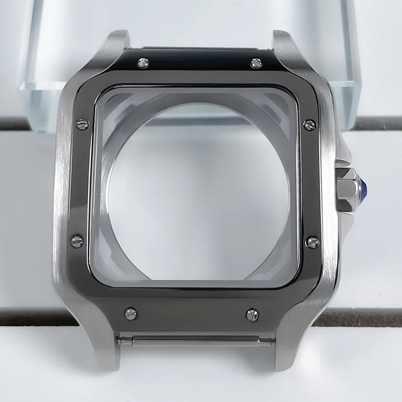 38mm NH35 Vierkante Kast Zwart Goud Roestvrij Staal Modificatie Onderdelen Voor SKX Mod Accessoires Fit Santo Case NH35 NH36 Beweging