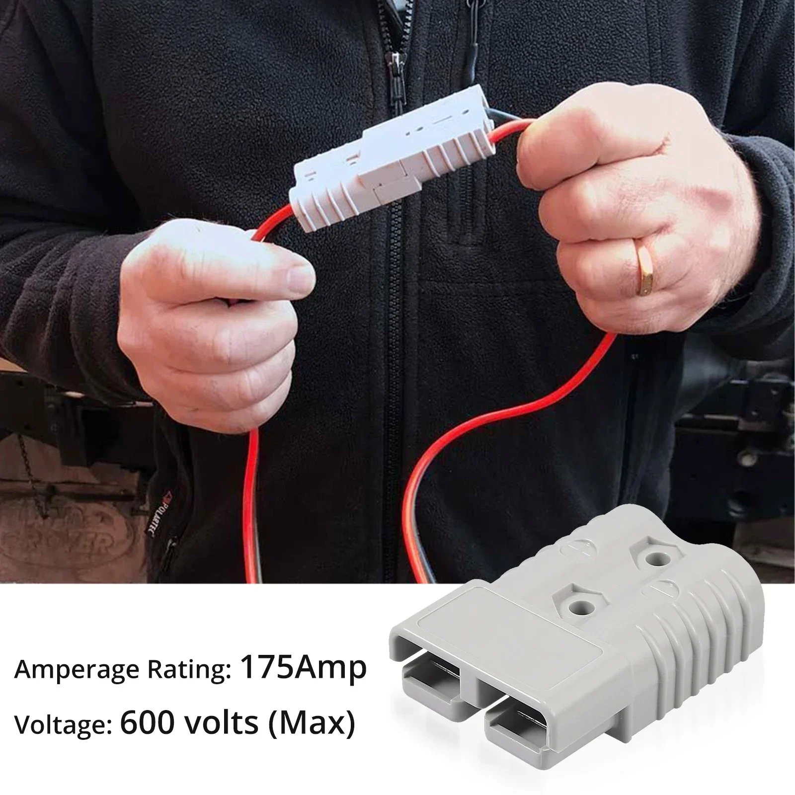 2 Pcs 1/0 AWG 175A 600V AC/DC 전원 도구 앤더슨 스타일 플러그 커넥터 빠른 커넥터 키트 전기 자동차 배터리 플러그
