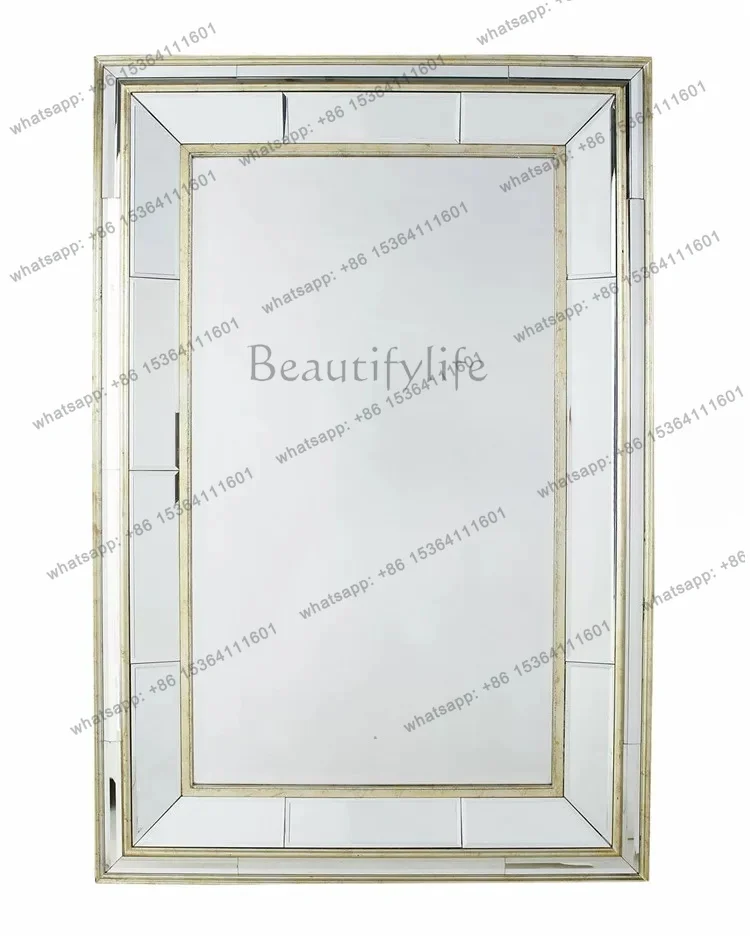 European luxury entrance art decorative mirror living room sofa background wall mirror