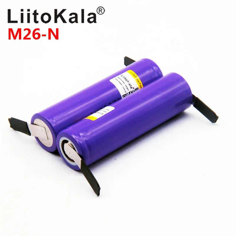 Liitokala 100% Original M26 2600mAh 10A 18650 li-ion Rechargeable battery 2600 mah battery safe DIY Nickel sheets