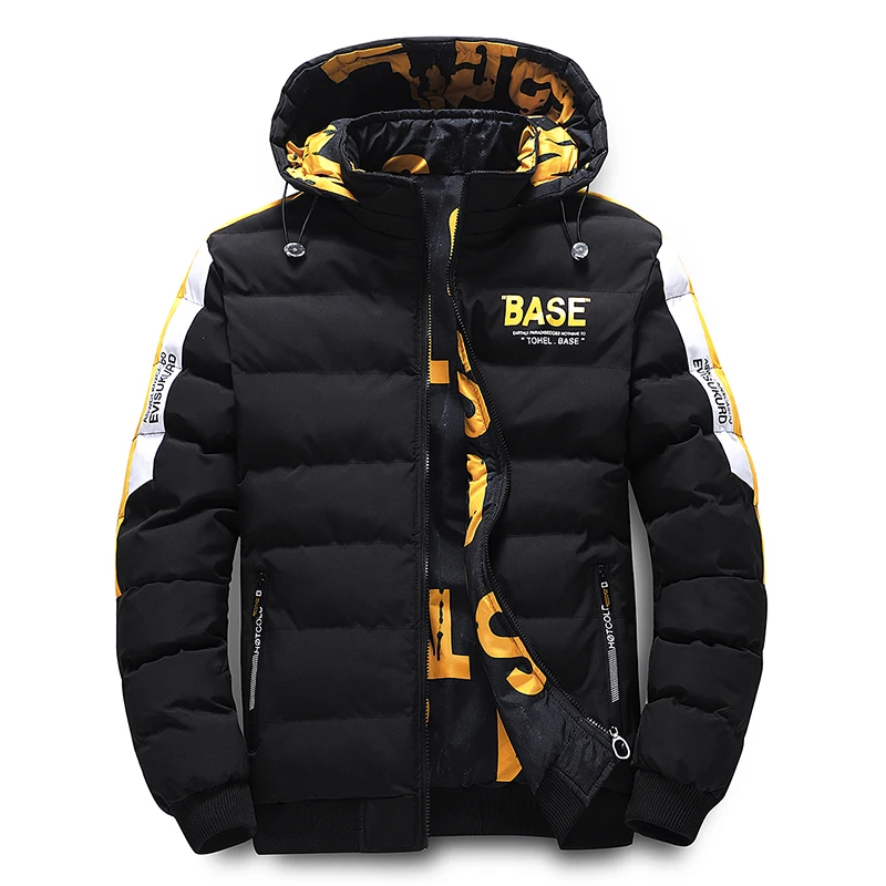 Ueteey winter warme Baumwoll jacke Männer wind dicht gepolstert dicke Kapuze Parkas Daunen jakcets lässig Outdoor Herren Mantel Streetwear