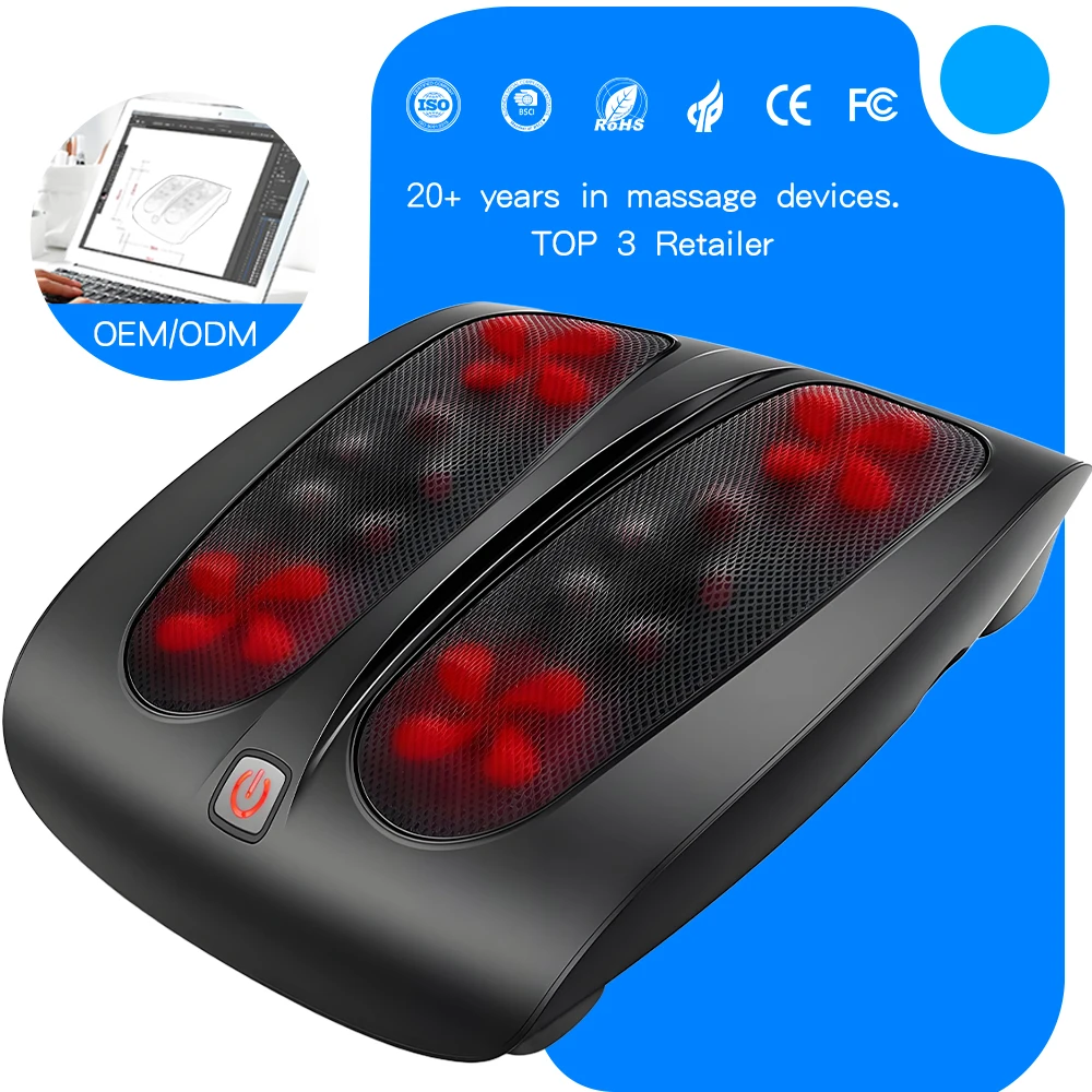 

Acupuncture Vibrating Foot Massage Machine with Heat Support Cushion Reflexology Roller for Back and Leg Circulation