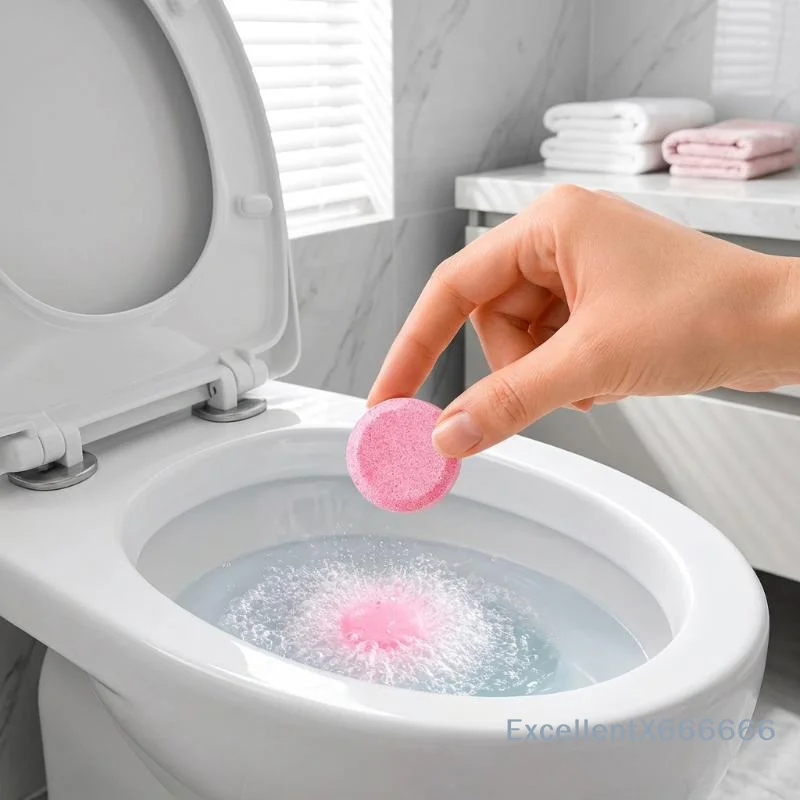 10Pcs Box Toilet Effervescent Cleaning Tablets Scrub Free Gentle Glaze Friendly for Household Toilet Care