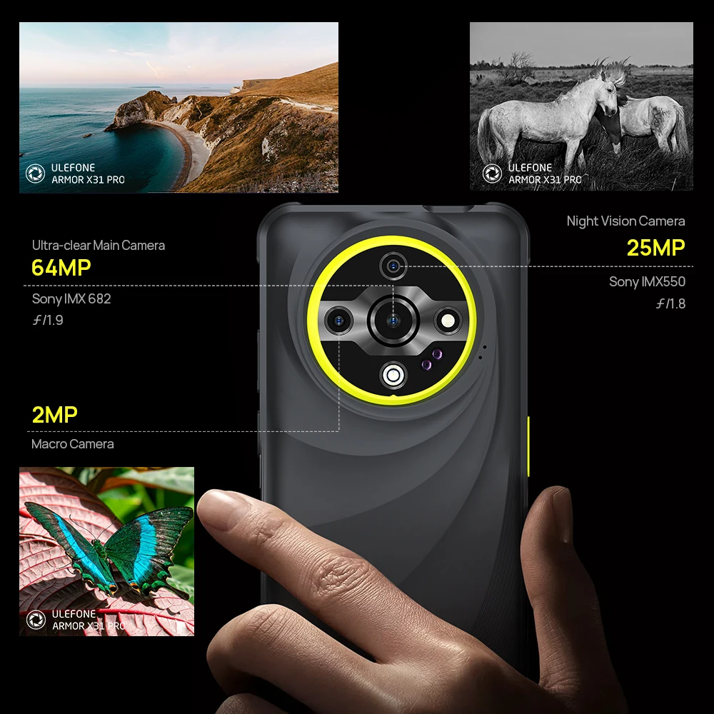 Ulefone Armor X31 Pro 5G هاتف متين 6.56 "16GB RAM 256GB ROM كاميرا ليلية 64MP 6050mAh NFC أندرويد 14 الهاتف الذكي #2