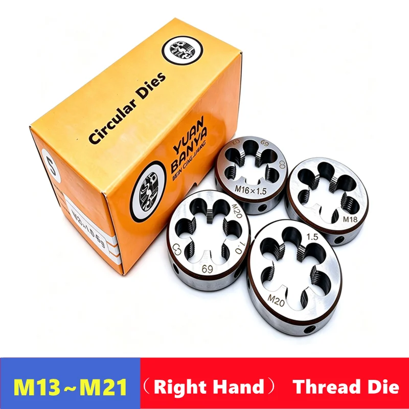 1pcs Right-Hand Metric Die M13-M21, Machine and Hand Tools for Machine Tools and Manual External Thread Tapping and Repair
