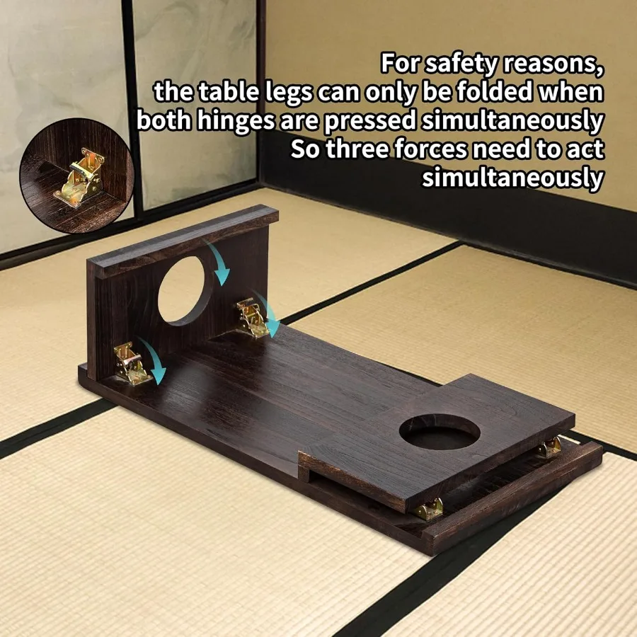 Foldable Japanese Coffee TableFolding Japanese Floor Tabletural Brown Coffee Table Minimalist Tatami Table Suitable for Living