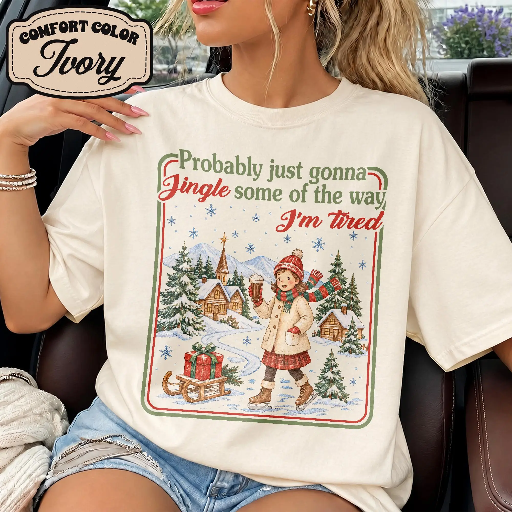 Probably Just Gonna Jingle Tired T-shirt, Funny Christmas , Tired Holiday Humor Shirt, Christmas Jingle Song Tee, Winter Gift
