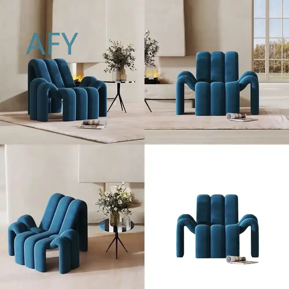 Spinnenförmiger Loungesessel für modernes, minimalistisches Sofadesign, ideal für kleine Wohnungen, Hotels und kreative Wohnzimmer.