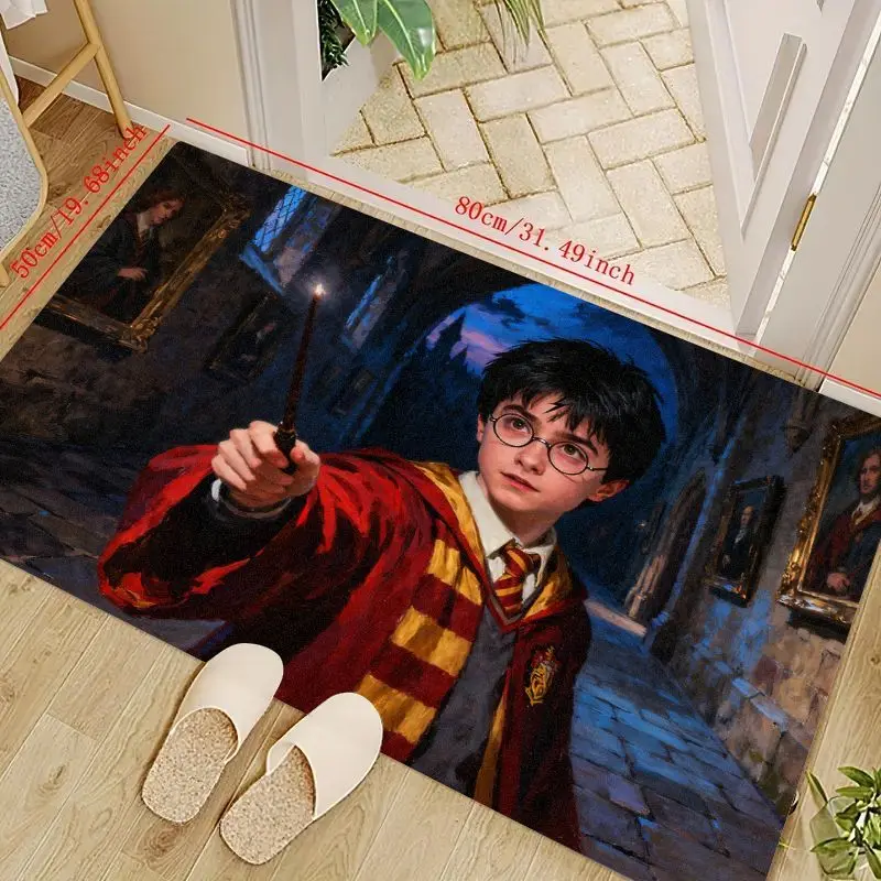 

1 шт., напольный коврик Magic Wizard Boy с палочкой, фэнтезийный ковер в стиле Хогвартс, декоративный ковер с тематикой Гриффиндора для жизни