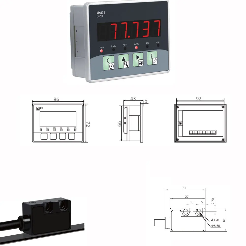 High precision magnetic grating ruler Sino lathe digital display DRO magnetic linear proportional ruler milling optical ruler