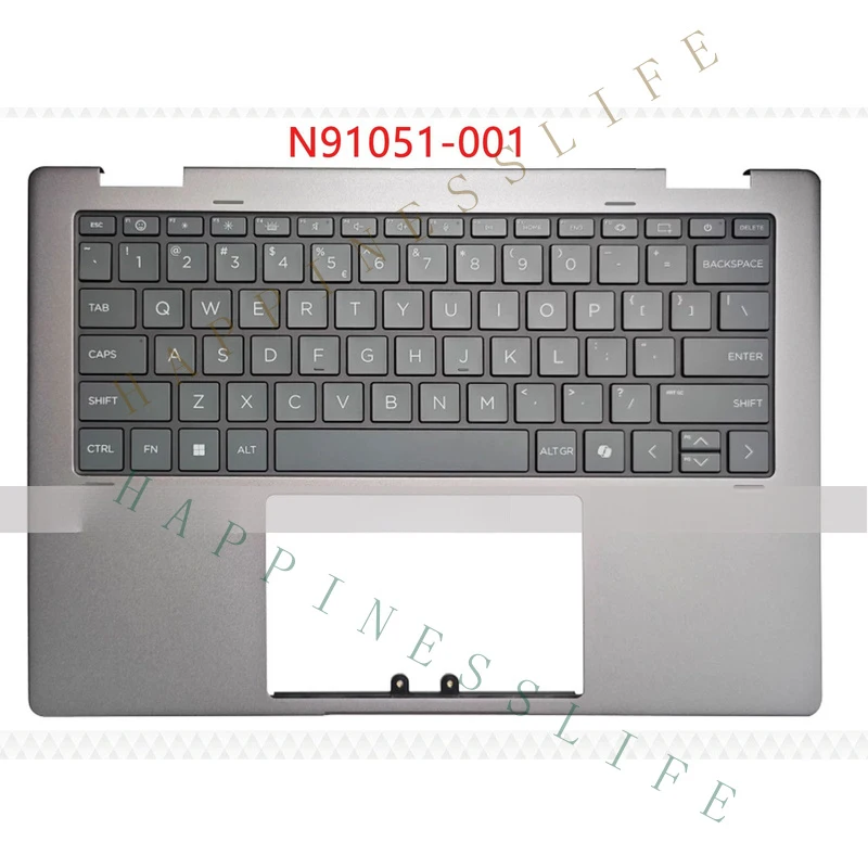 

ZR+ Brand New N91051-001 Suitable for HP ENVY X360 14-FA 14-FC AMD Palmrest + Backlit Keyboard Gray