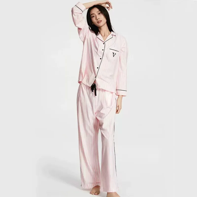 2024 Foreign Trade Comfortable Home Ladies Pajamas Women\'s Suit Spring and Autumn