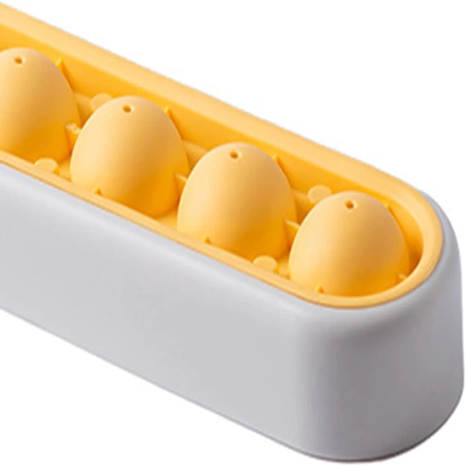 Ice Ball Maker Leak-proof Strong Construction Wide Application Ice Cube Tray for Party Yellow