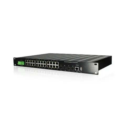 19 Inches Rack Moun L3 Managed Industrial Ethernet Gigabit 24 Port Switch 4 10G Uplink Sfp For Outdoor Security System