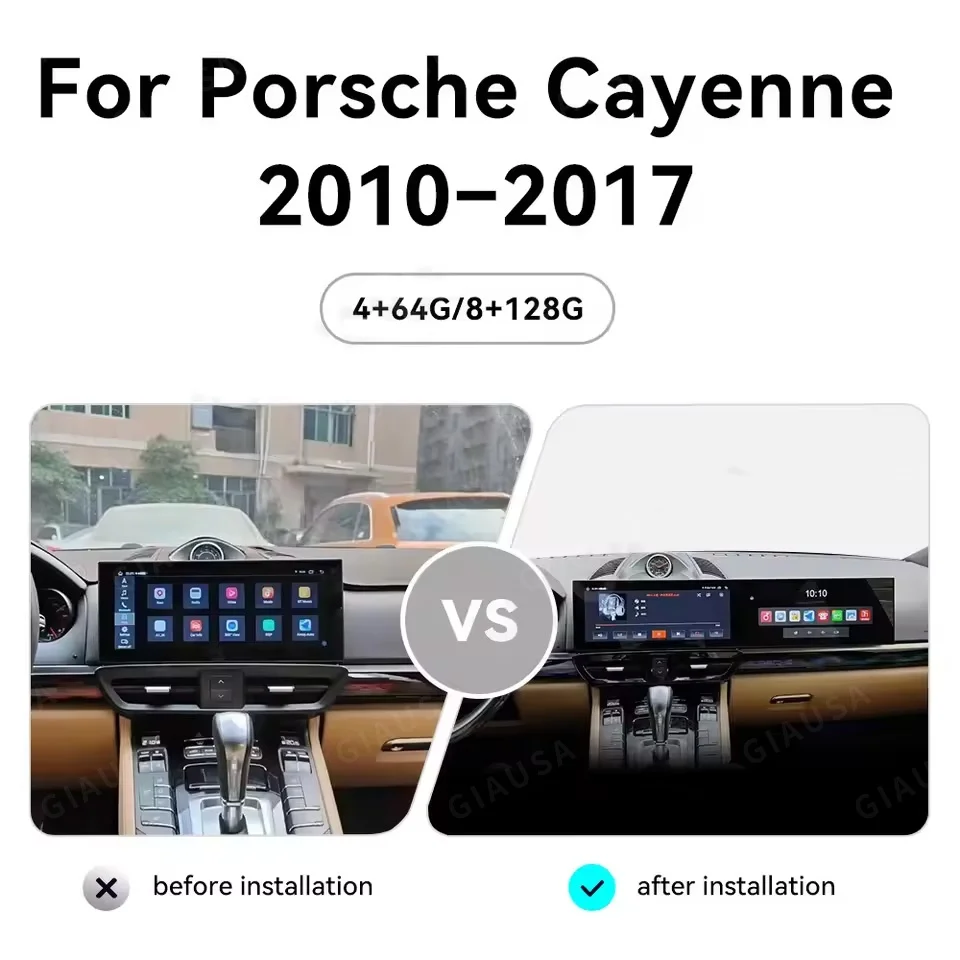 

12,3-дюймовый + 12,3-дюймовый 8 + 128 Android Carplay для Porsche Cayenne 2011-2017, обновленный интерактивный мультимедийный видеоплеер с двойным экраном
