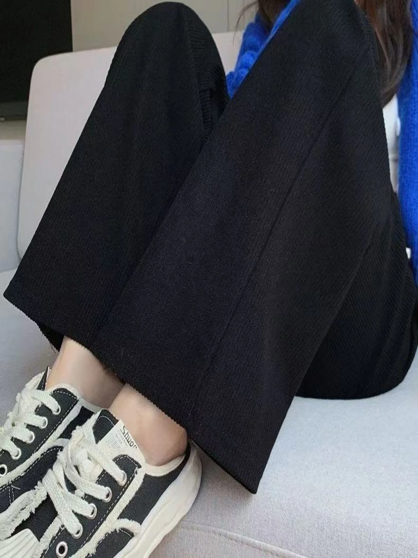 

Женские повседневные брюки из вельвета с высокой талией, свободного кроя, широкие штанины, прямой крой, осень-зима 2025, новинка