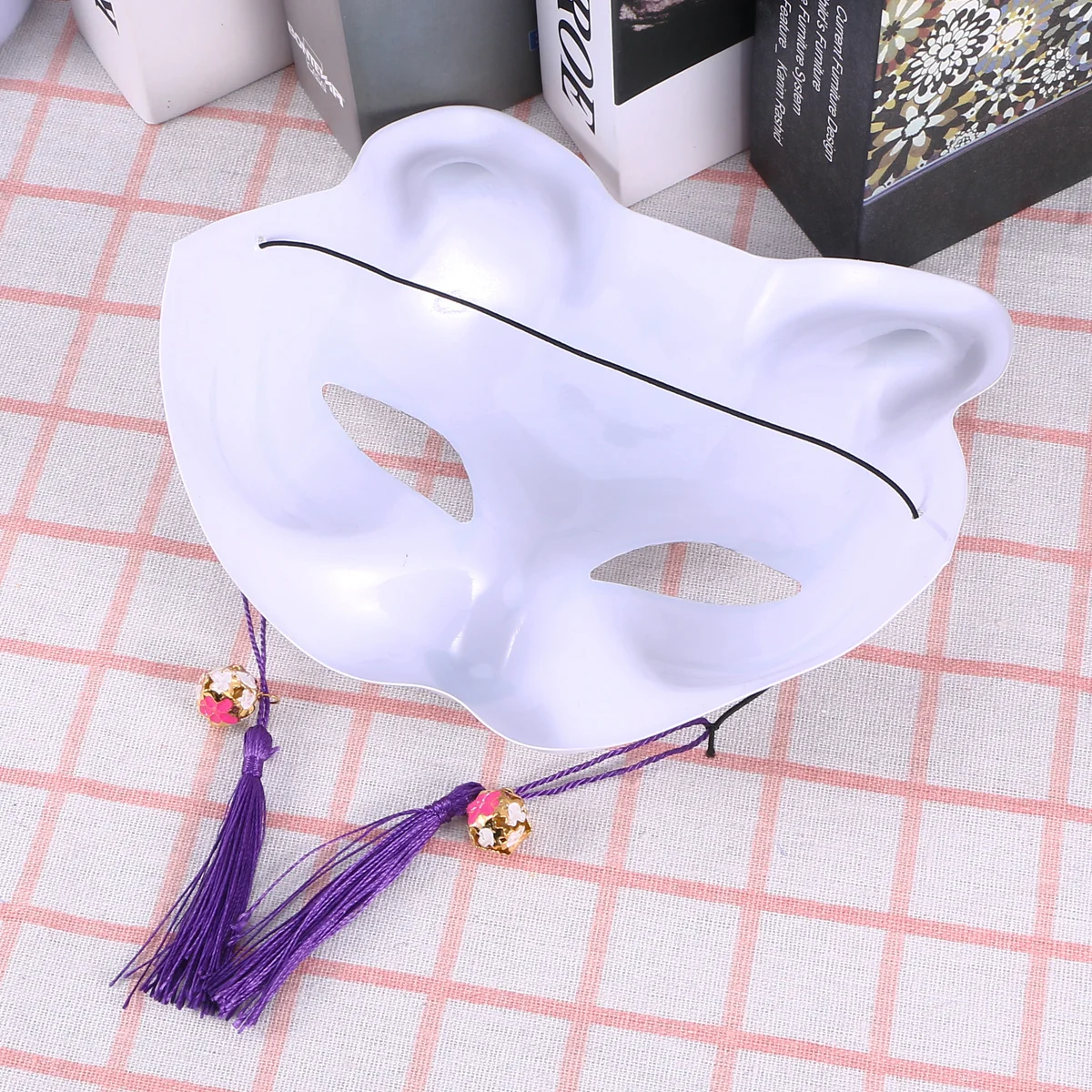 

Full Face Janpanese Cat Mask Durable PVC Plastic Cosplay Party Supplies Lightweight Fashionable Decorative for Kids Events