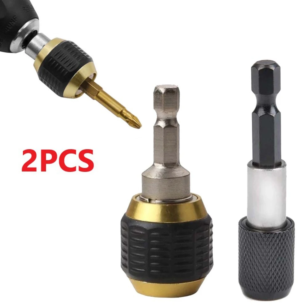 Quick Coupling Hex Shank Quick Change 60mm Keyless Drill Chuck Driver Convertor Adapter 2pcs Hex Shank 1/4\