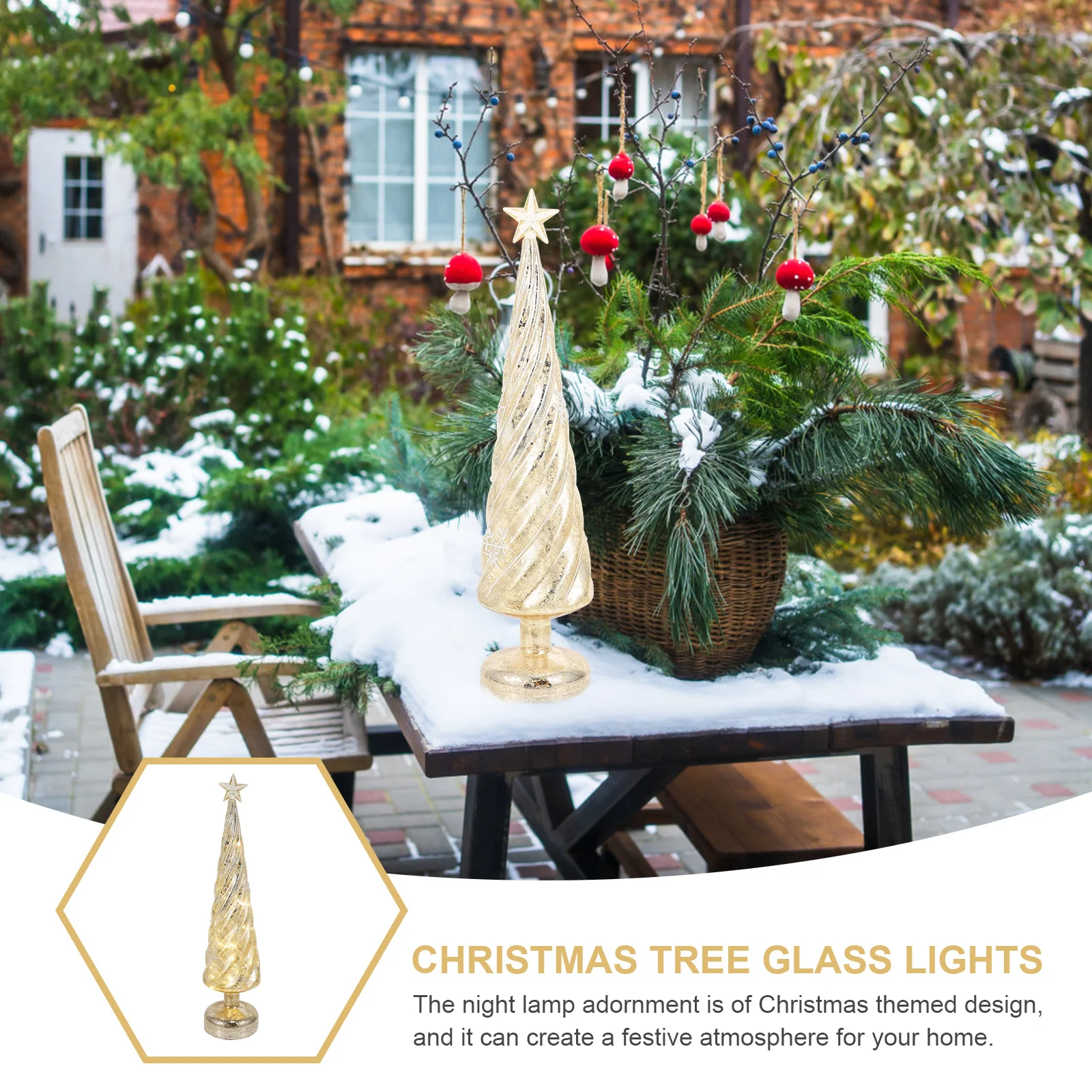 

1Pcs High Quality Christmas Tree Glass Night Lamp Glowing Xmas Ornament Festive Scene Decor Christmas Tree Shaped Night Lamp