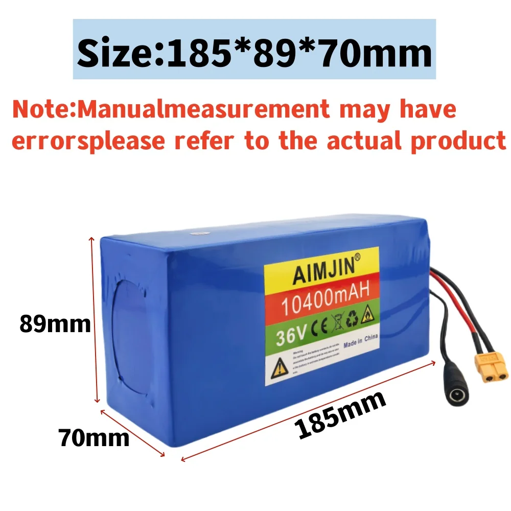 10S4P 36V 10400mAh  18650 Lithium Battery Pack with BMS Electric Scooter Electric Scooter Battery+42V 2A Charger