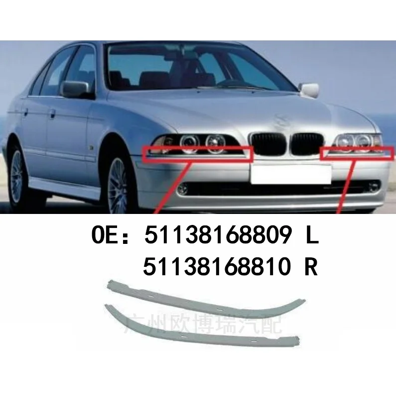 Front bumper headlight lower decorative strip For BMW 5 Series E39 51138168809 51138168810