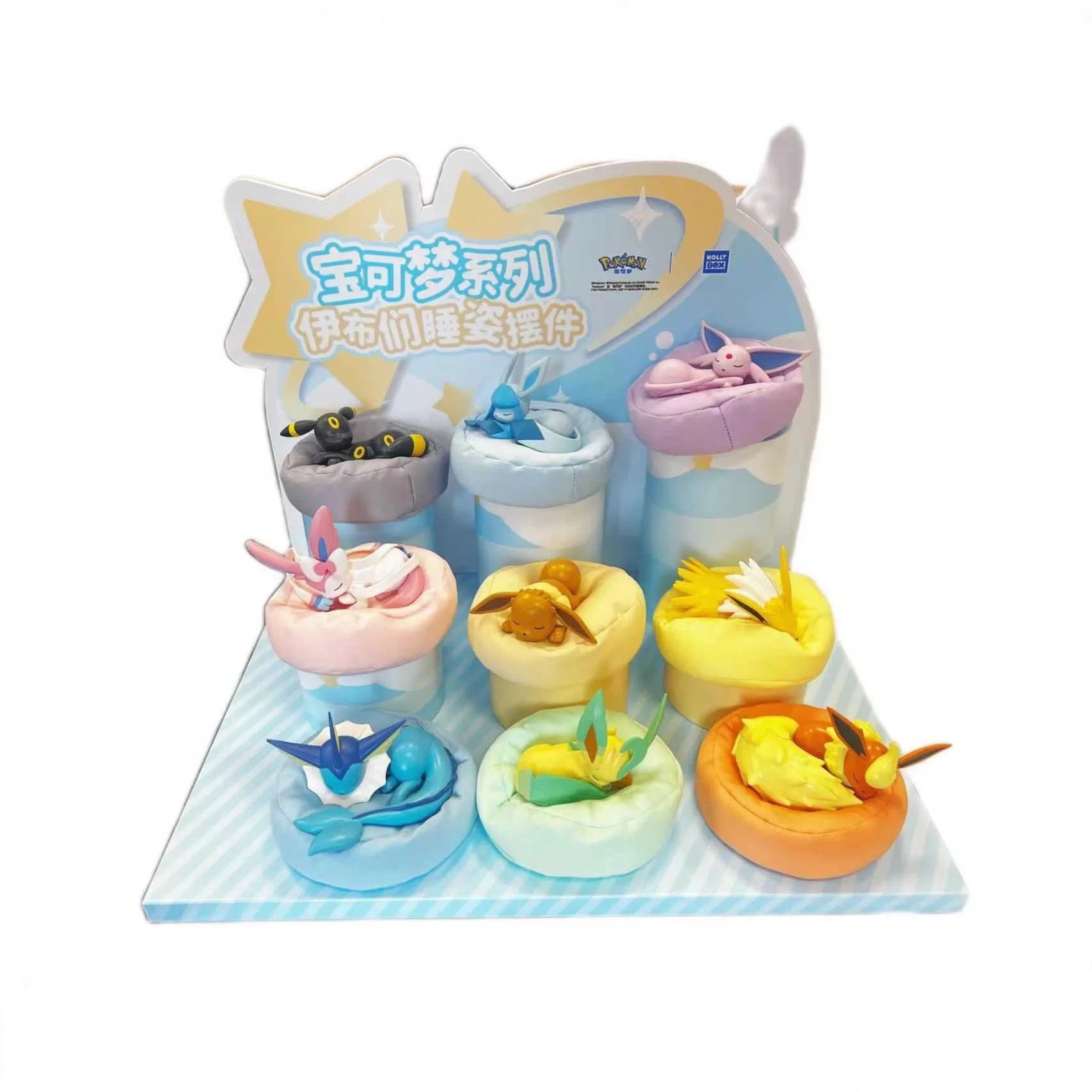 Heiß begehrte Anime-Figur Eevee Multi-Form-Serie Blindbox Desktop-Dekoration Ornament-Set Spielzeug Szenenbausatz Überraschungsgeschenk