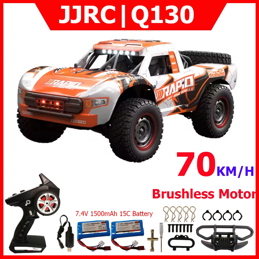 70 km/ساعة فرش JJRC Q130 RC سيارة عالية السرعة على الطرق الوعرة الانجراف 4WD سباق السيارات 2.4G التحكم عن بعد سيارة شاحنة كبيرة لعبة تعمل بالريموت كهدية