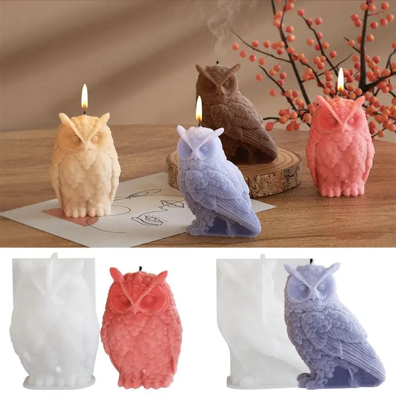 Owl Silicone Candle Mold 3D DIY Cartoon Cute Animal Soap Aromatherapy Plaster Resin Mold Making Tools Home Decoration Crafts