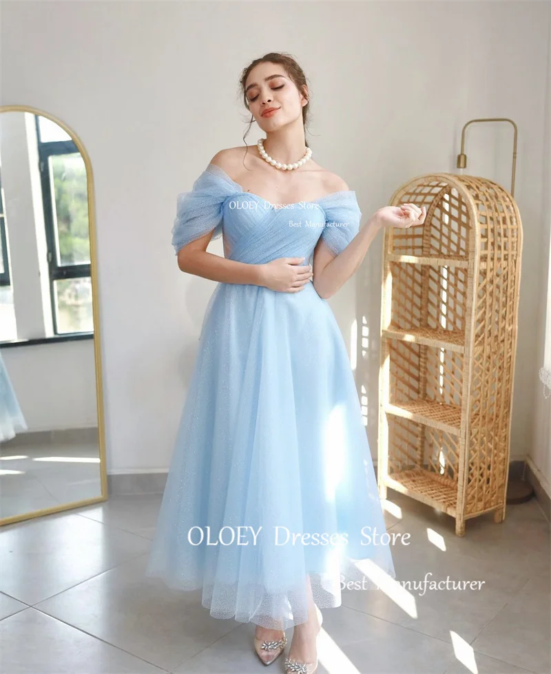 OLOEY-Robe de Bal en Tulle Rose Bleu Clair pour Femme, Vêtement de Soirée Formel, Longueur de Rinçage, Zones Roses